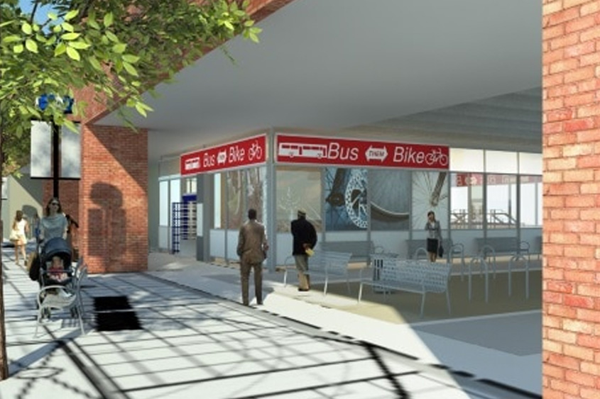 Featured image for “14th / Walnut Bus then Bike Station Ribbon Cutting”