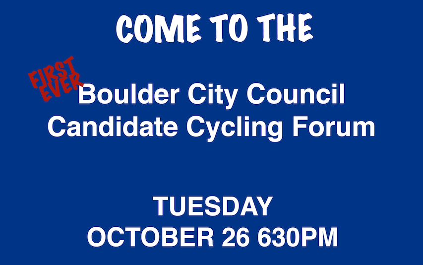 Featured image for “Press Release: Boulder Cycling Groups Organize First-Ever Candidate Forum”