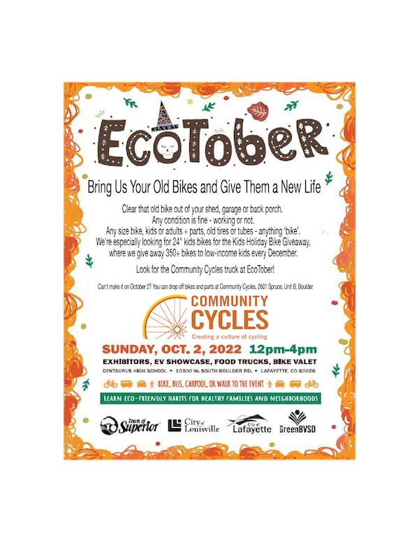 Featured image for “Donate Your Old Bikes on October 2 at Centaurus High School”