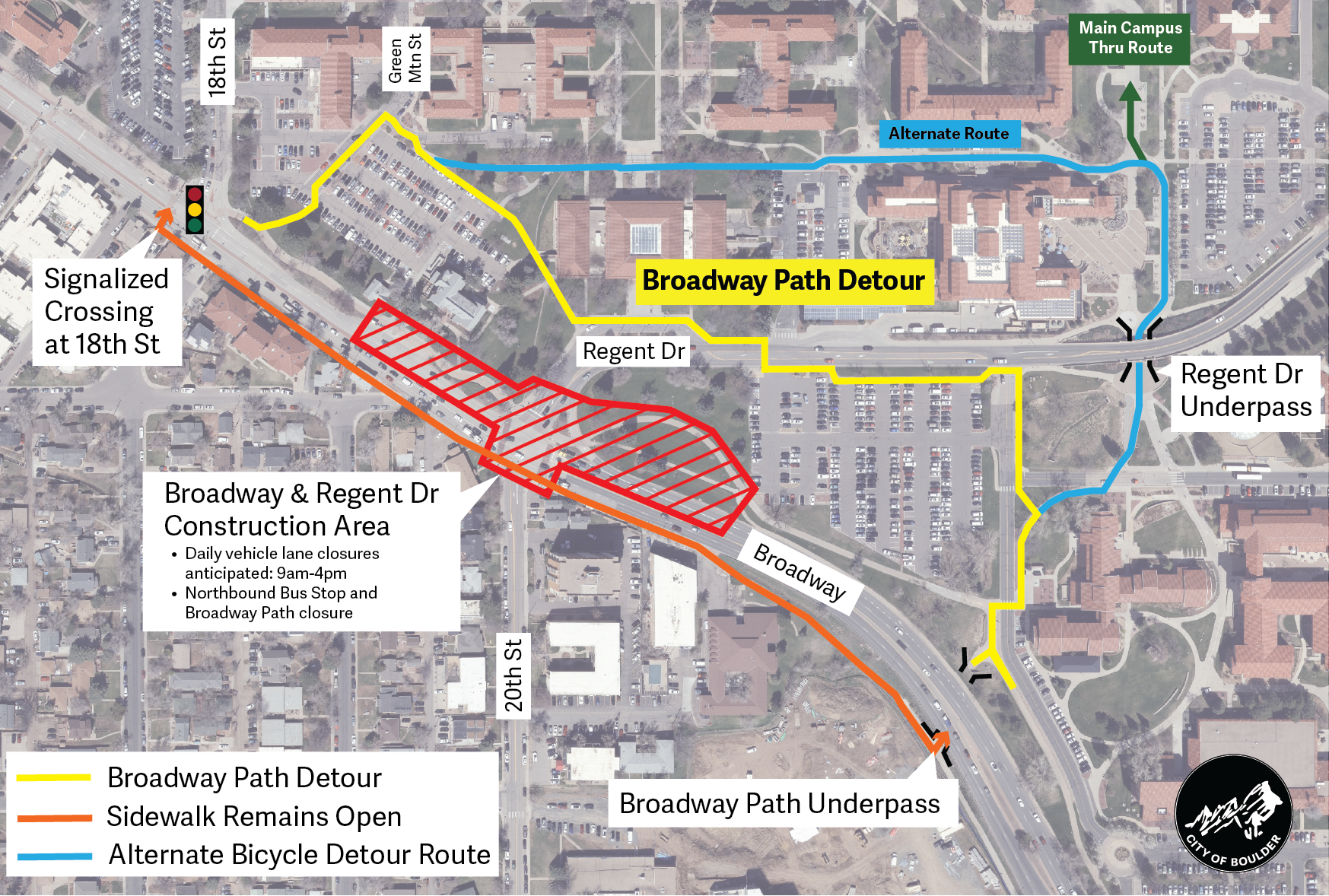 Featured image for “Construction detours on Baseline & the Broadway Path at Regent”