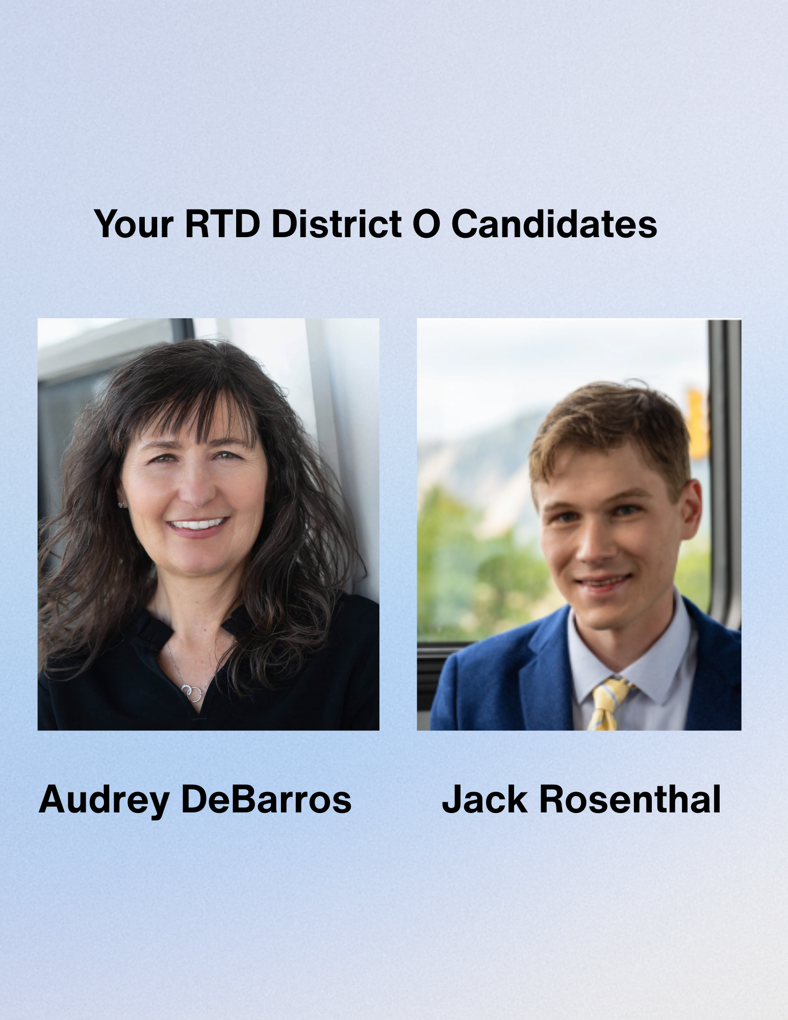 Featured image for “Meet Your RTD District Candidates: Audrey DeBarros & Jack Rosenthal”
